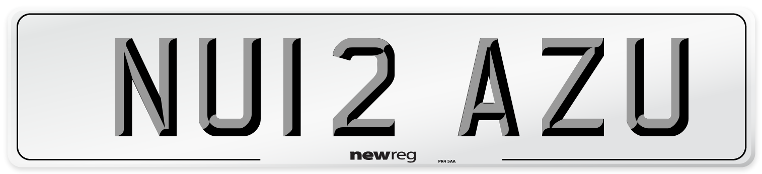 NU12 AZU Number Plate from New Reg
